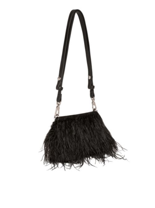 borsa donna a mano/tracolla piume raso nera LIU JO | AA5269-P034722222